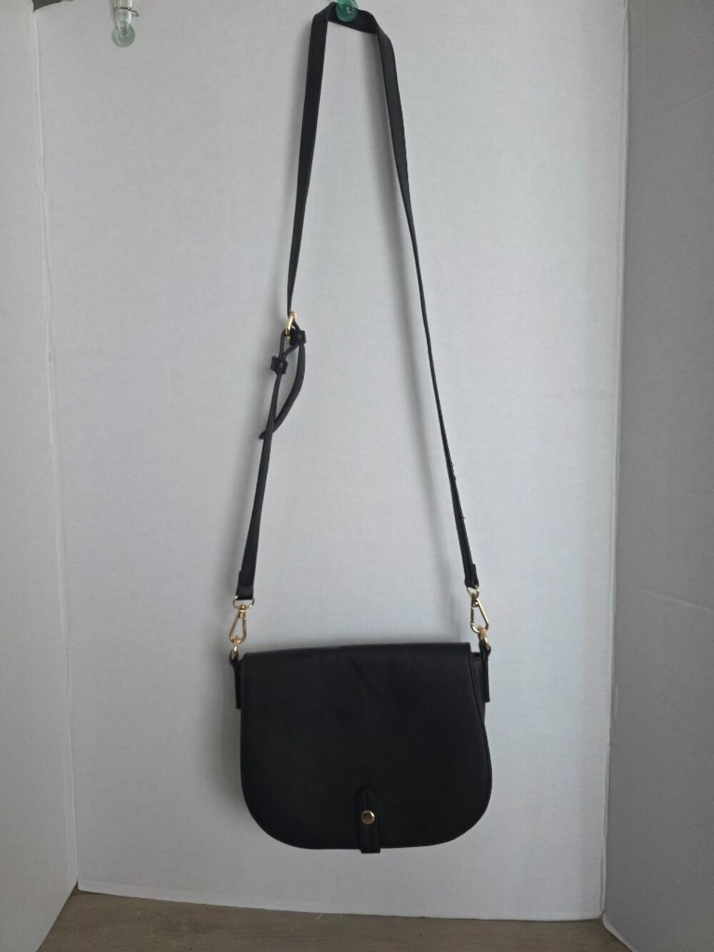 Black Saddle Crossbody Bag